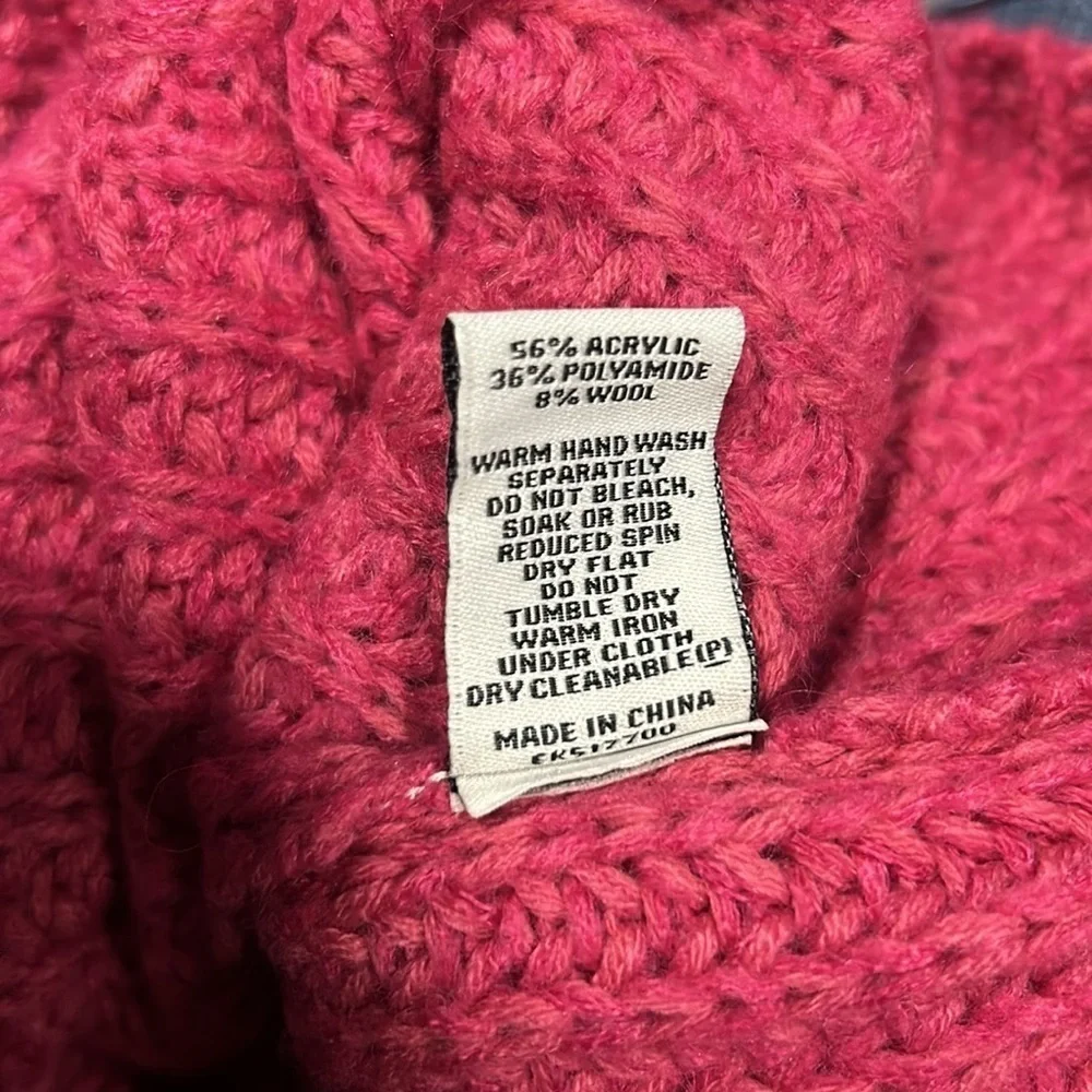 ESTELLE Women’s Panorama Knit V-Neck 1/4 Zipper Fuchsia Pink Sweater 2X(18W) NWT